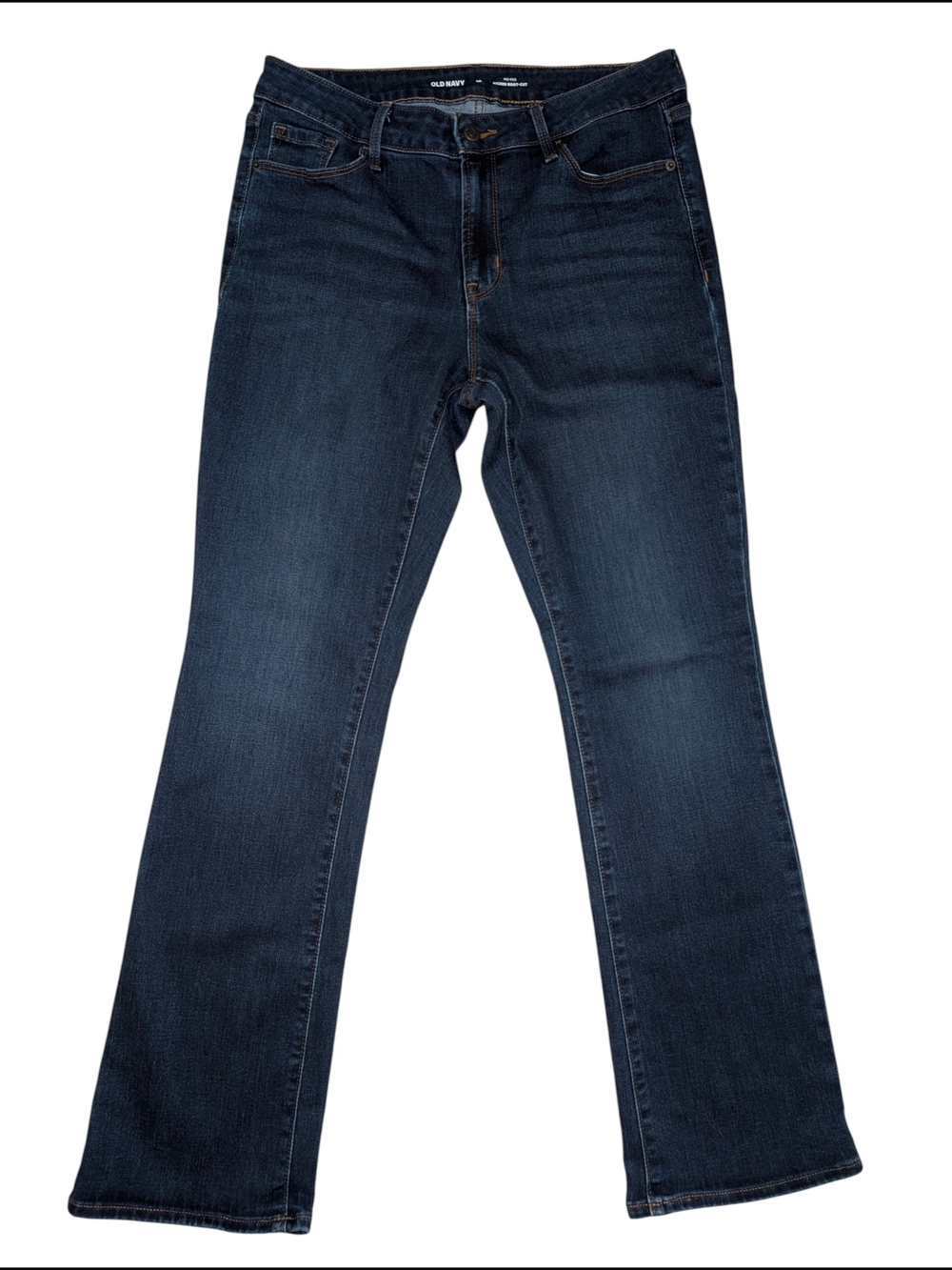 Old Navy Women's 10 Kicker Dark Indigo Bootcut Mid-Rise Denim Jeans